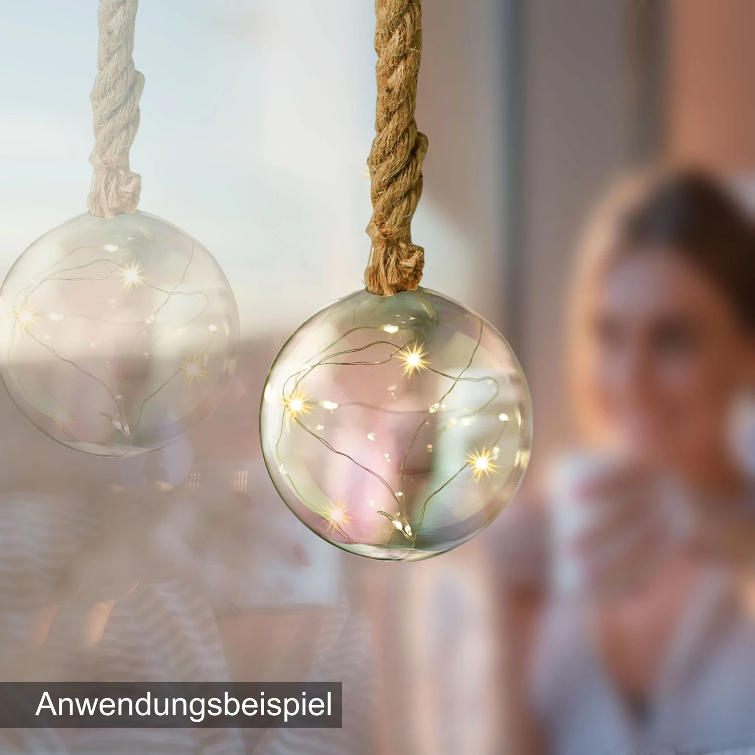 LED Dekolicht 10 Cm Kugelform Am Seil NICHT ERFORDERLICH In Perlmutt – Bild 3