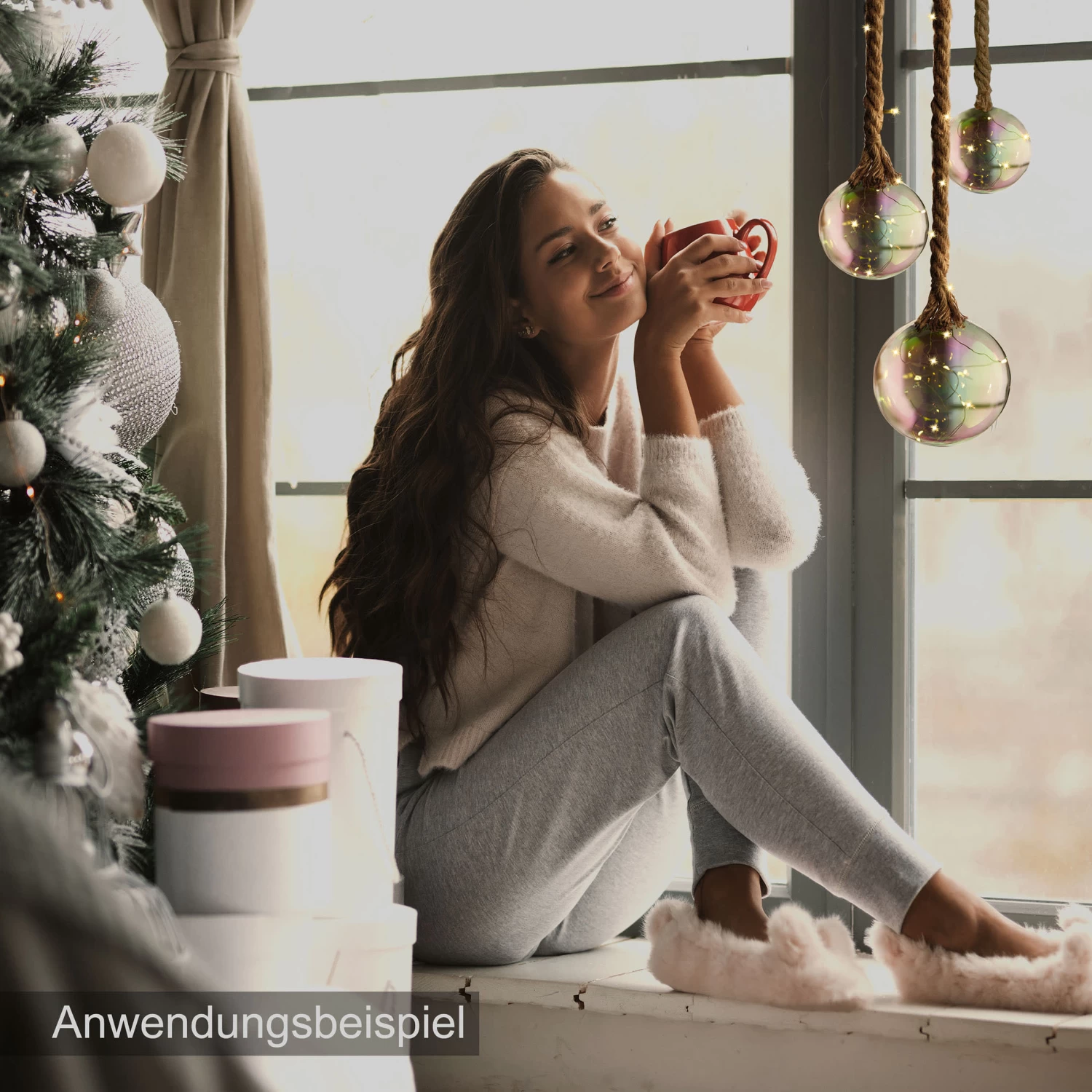 LED Dekolicht 10 Cm Kugelform Am Seil NICHT ERFORDERLICH In Perlmutt – Bild 5