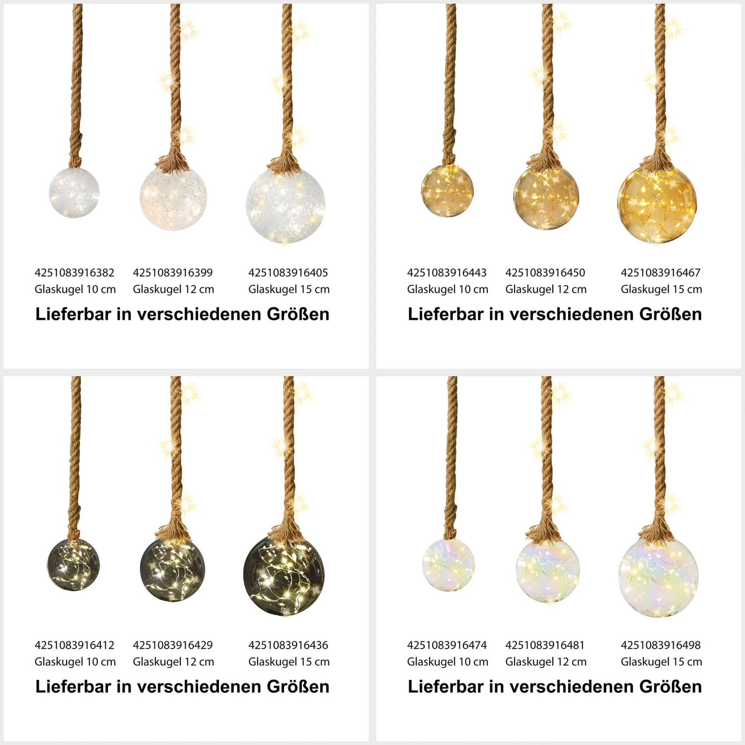 LED Dekolicht 10 Cm Kugelform Am Seil NICHT ERFORDERLICH In Perlmutt – Bild 8