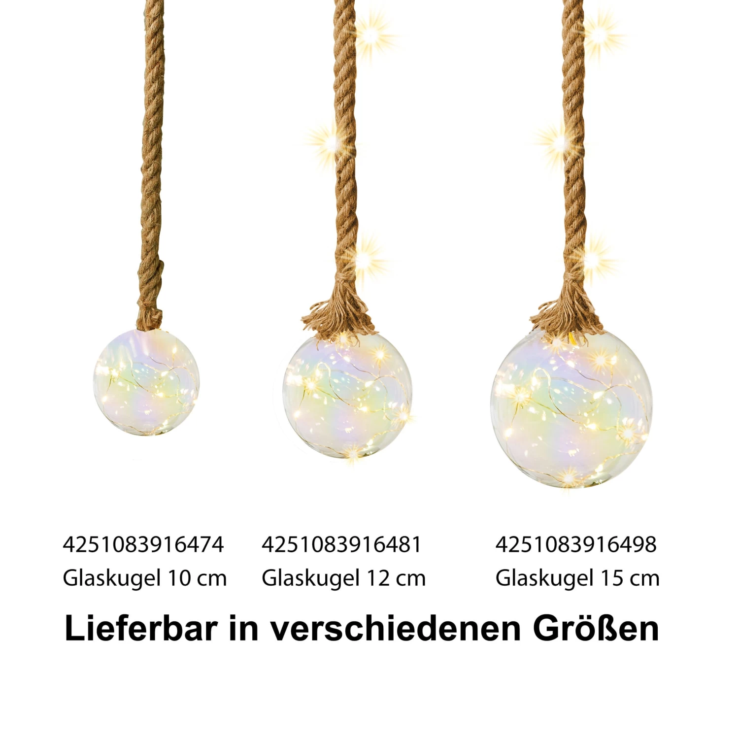 LED Dekolicht 10 Cm Kugelform Am Seil NICHT ERFORDERLICH In Perlmutt – Bild 9