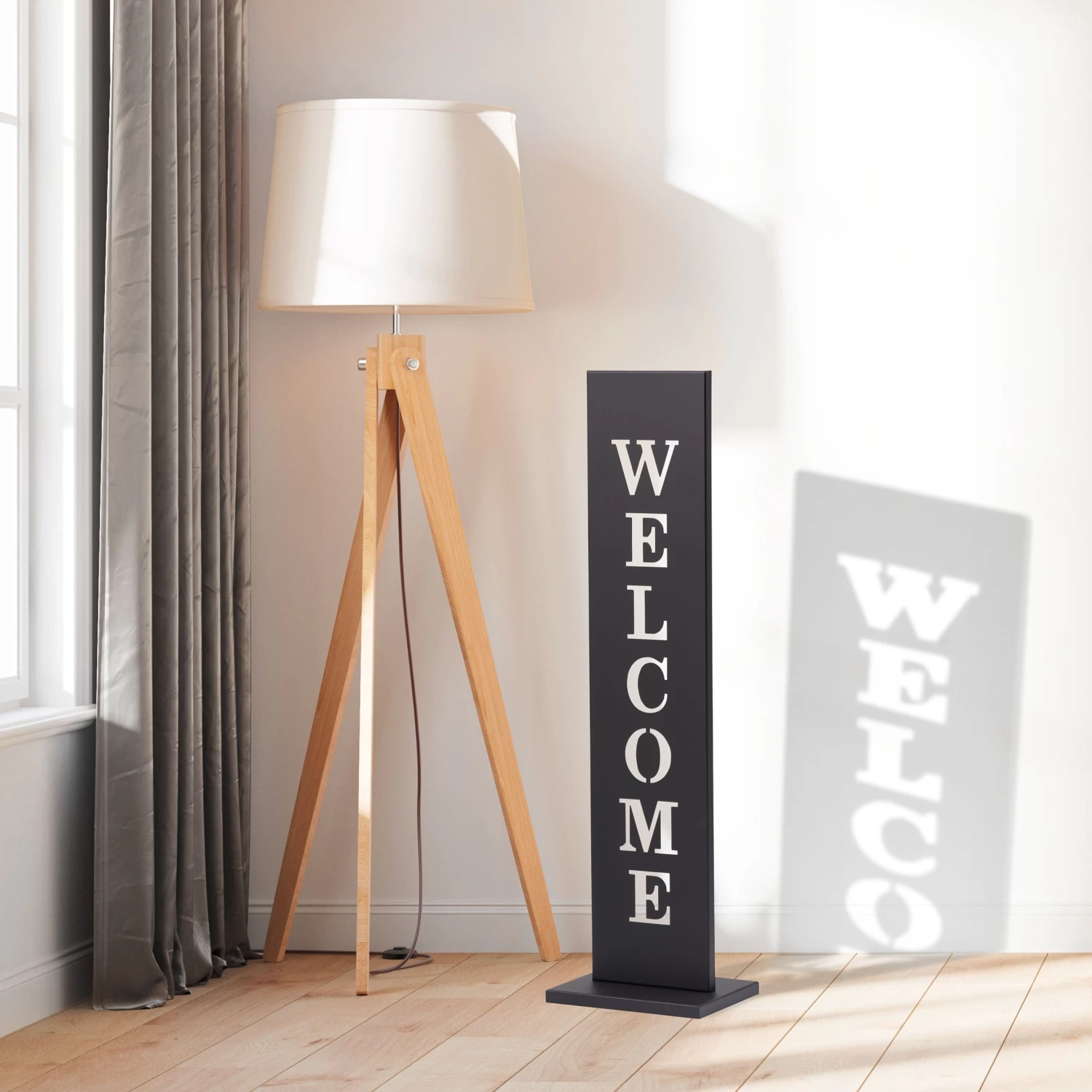 Stahl Standschild Welcome In Schwarz – Bild 3
