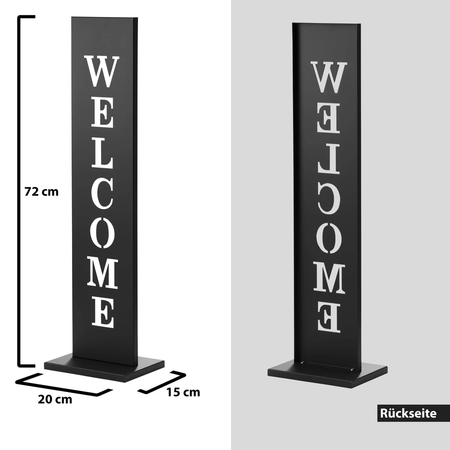 Stahl Standschild Welcome In Schwarz – Bild 5
