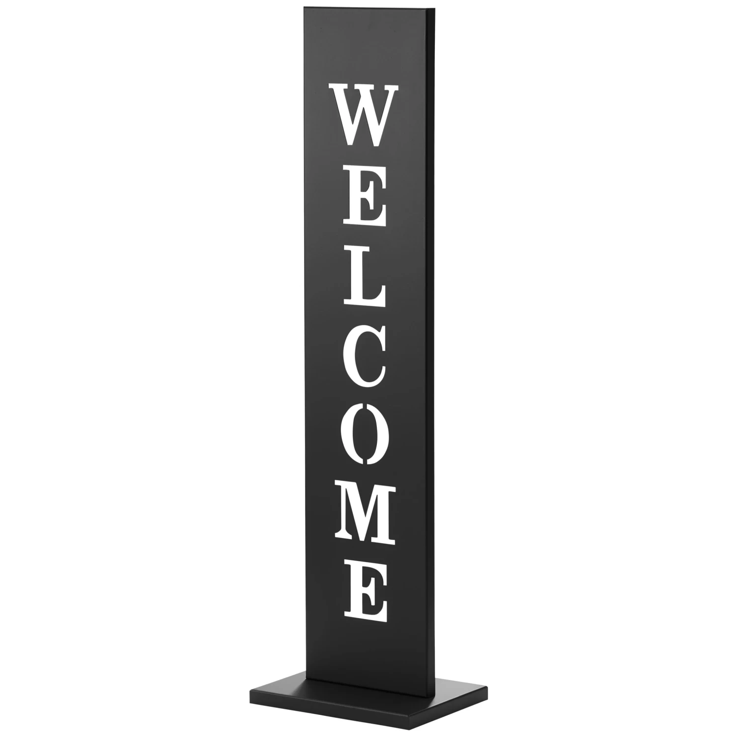 Stahl Standschild Welcome In Schwarz
