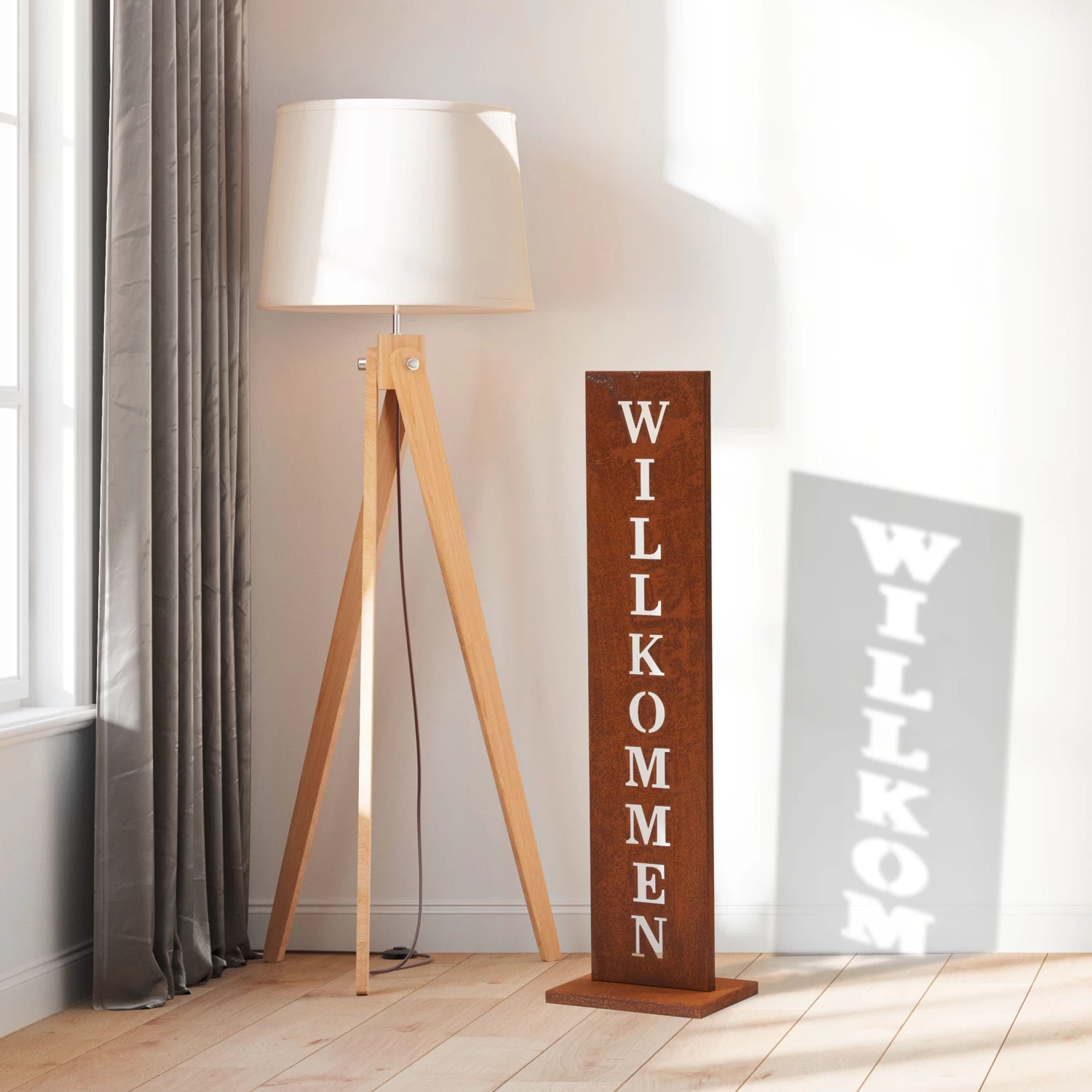 Stahl Standschild Willkommen In Rost – Bild 3