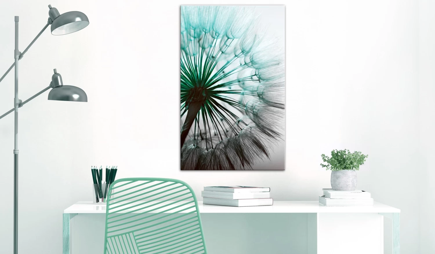 Wandbild Perfect Dandelion In Schwarz,Grün,Grau – Bild 3