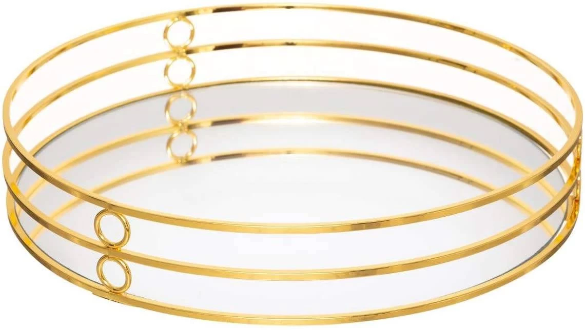 Spiegel-Tablett In Gold – Bild 2