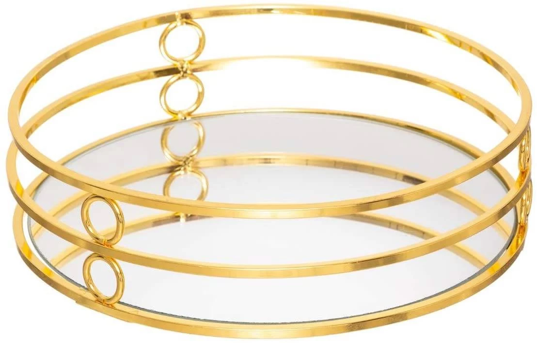 Spiegel-Tablett In Gold – Bild 3