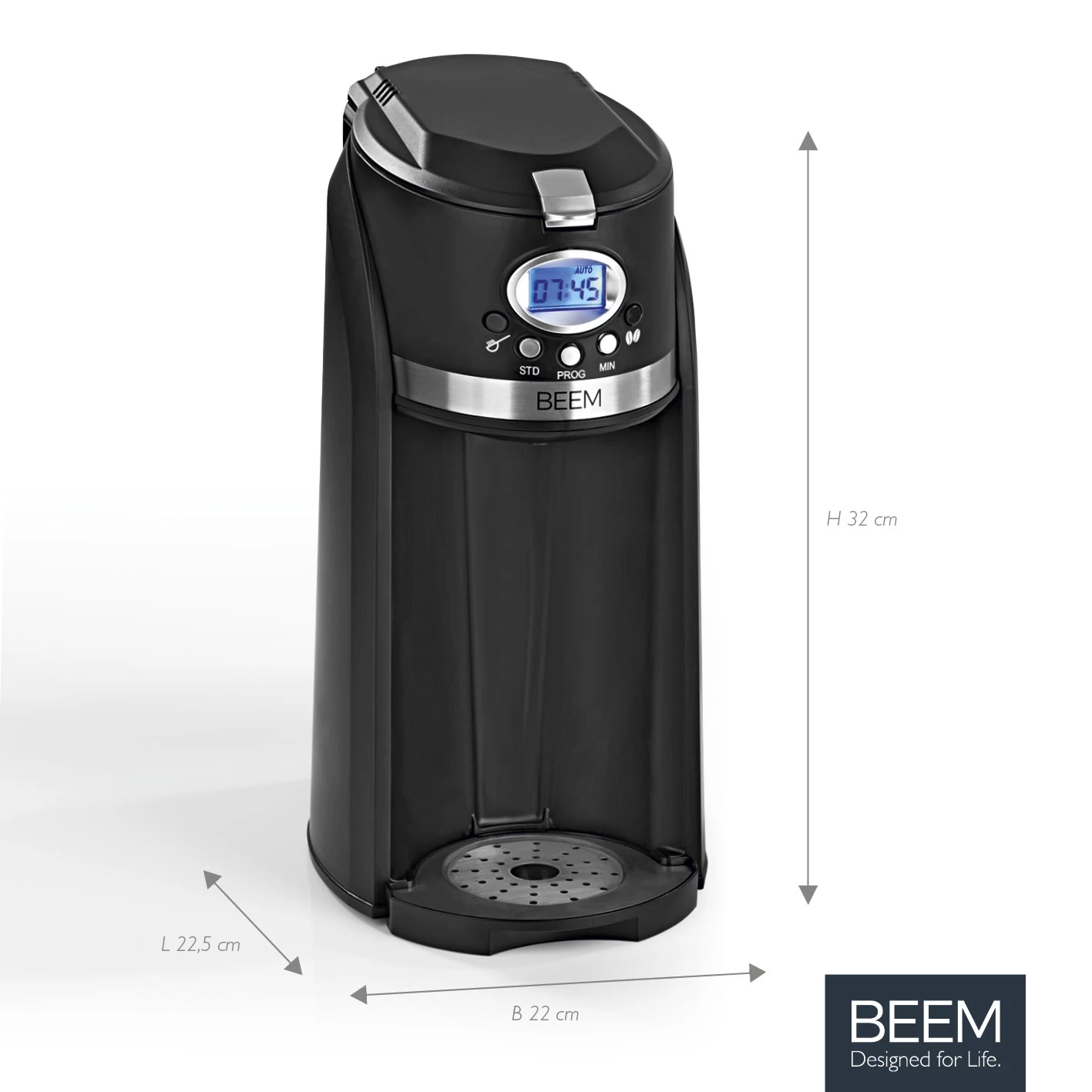 Single-Kaffeemaschine Mit Mahlwerk In Silber/schwarz – Bild 3