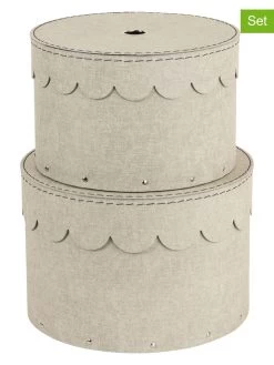 2er-Set: Rundboxen "Wilma" In Beige