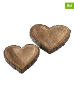 2er-Set: Dekoschalen "Widdo" In Hellbraun