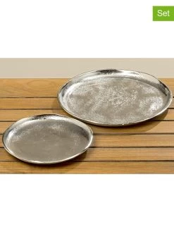 2er-Set: Dekoteller "Flaire" In Silber