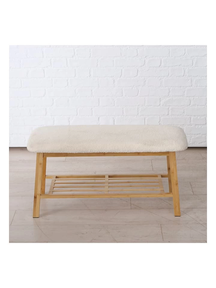 Bank "Benja" In Braun/ Creme - (B)90 X (H)45 X (T)36 Cm – Bild 2