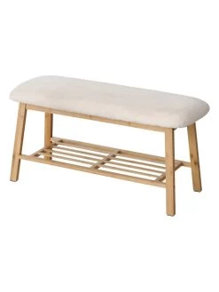 Bank "Benja" In Braun/ Creme - (B)90 X (H)45 X (T)36 Cm