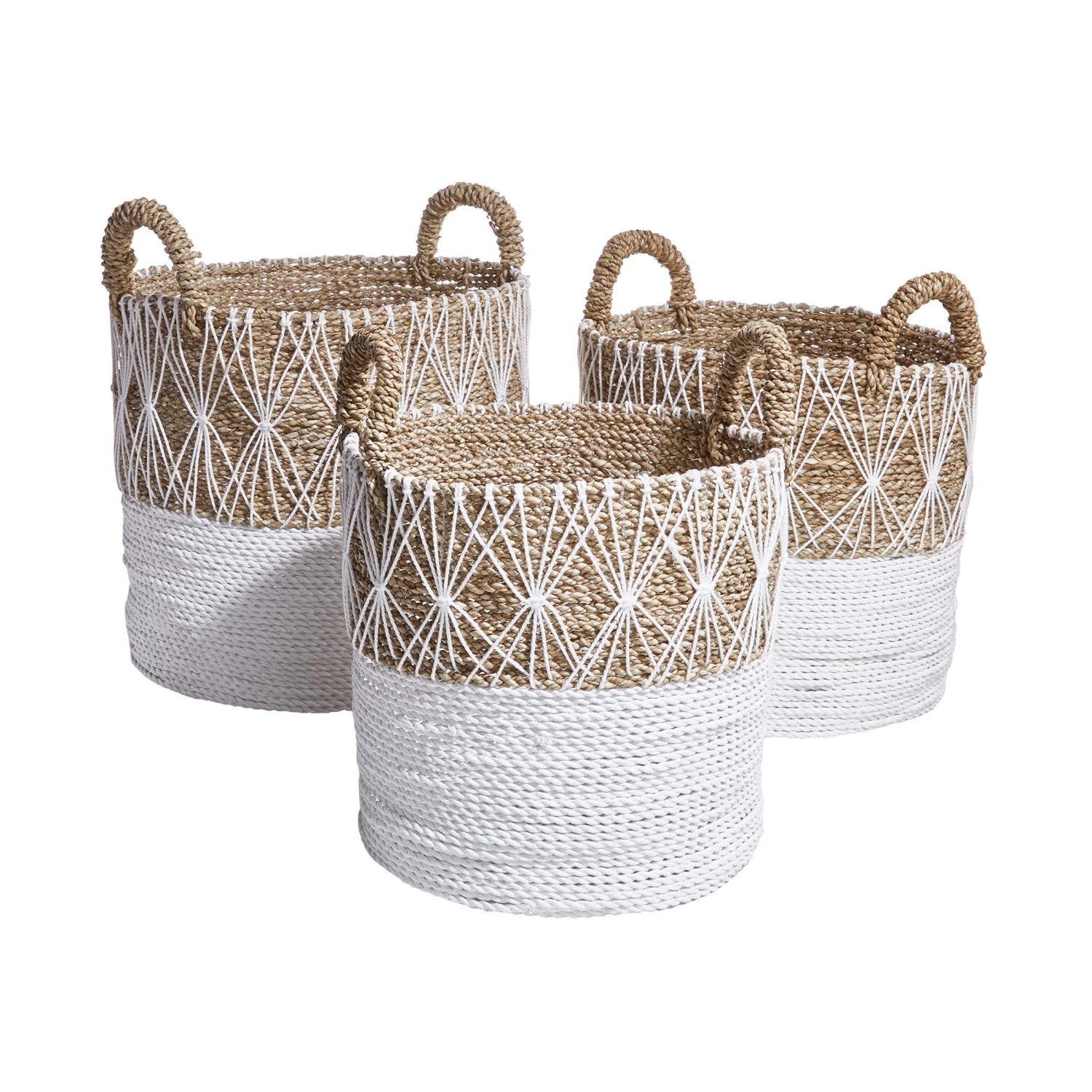 Korb Ø36cm WHITE BEACH In Natur-Weiß – Bild 5