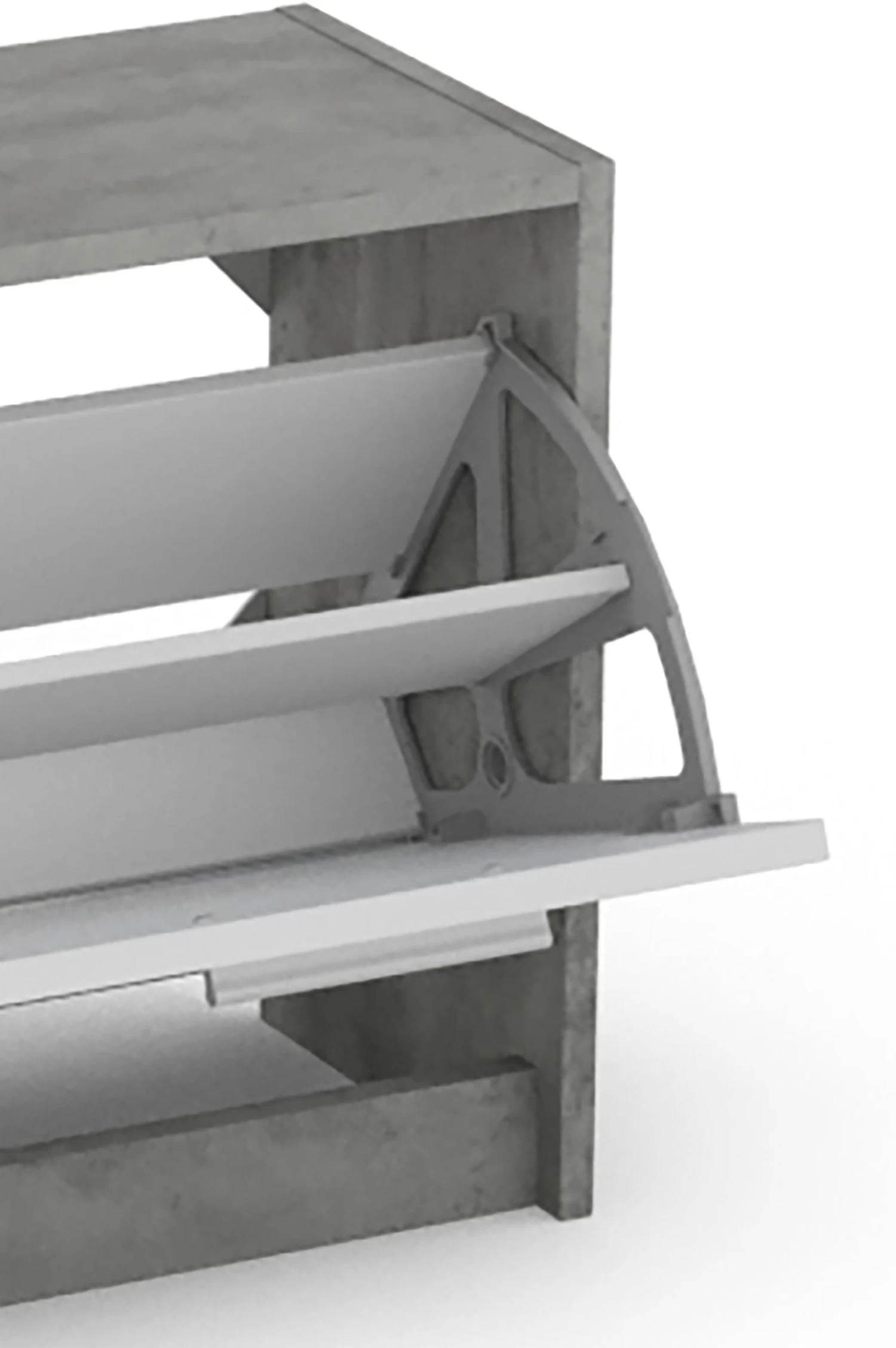 Garderoben-Set TAMINA In Beton-Optik / Weiß - (B) 97 X (H) 190 X (T) 25 Cm – Bild 4