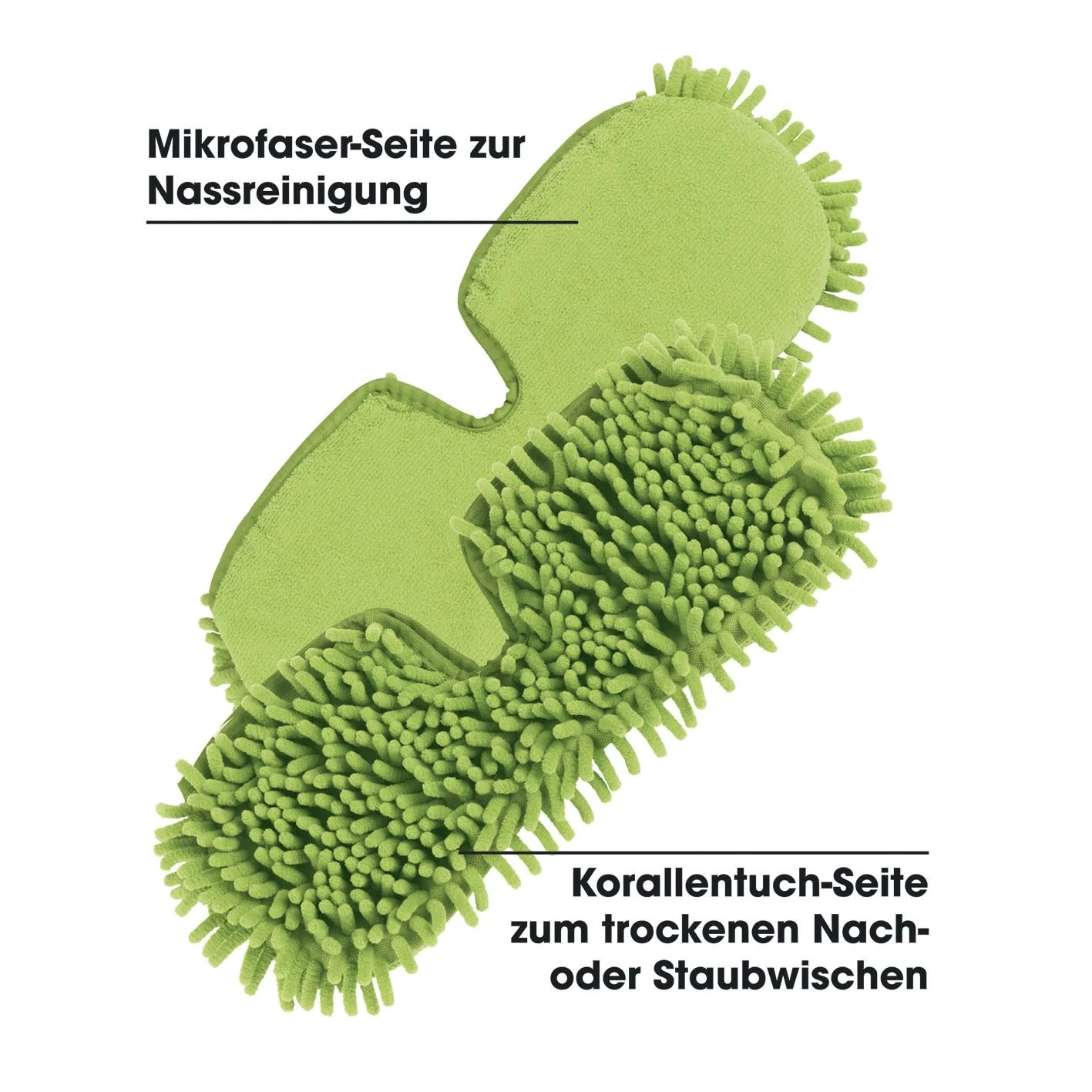 2er-Set: Ersatz-Wischtuch Für Spray-Mopp In Limegreen – Bild 2