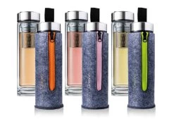 3er Set Creano "Thermo-Teamaker" (Zipper Rosa, Orange, Grün), 400ml