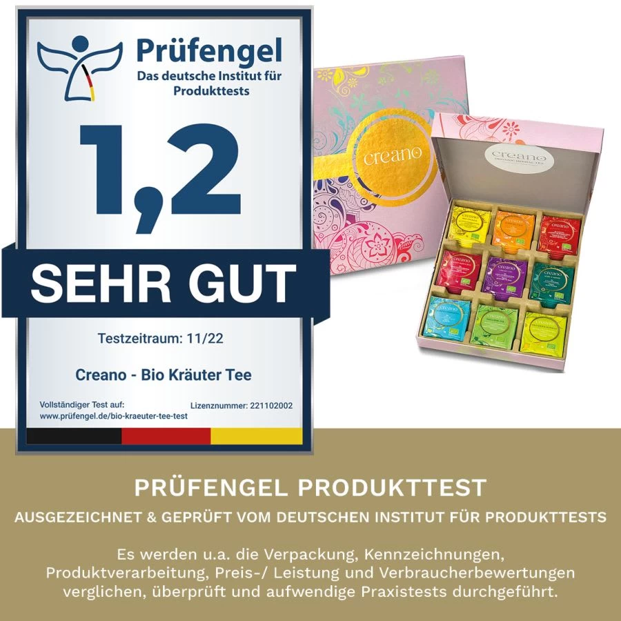 GESCHENK-BOX "Kräuter-Früchte -TEE" BIO 45 Teebeutel In 9 Sorten – Bild 2