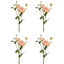 Deko-Blume 4er Set Rosenzweig In Hellrosa