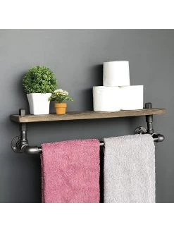 Wandregal "Boru" In Walnuss - (B)60 X (H)10 X (T)12 Cm