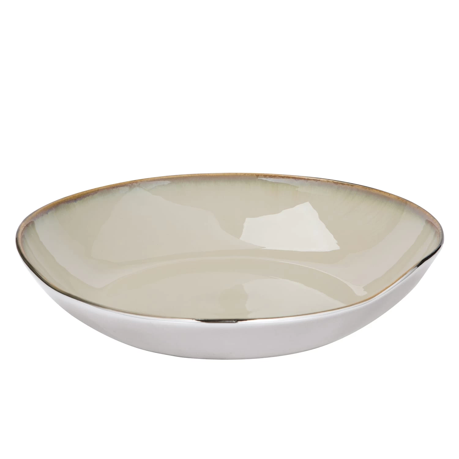 Schale "Antea" In Creme - H. 8 Cm - B. 36 Cm