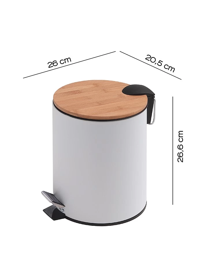 Treteimer "Kenta" In Weiß - 5 L – Bild 2