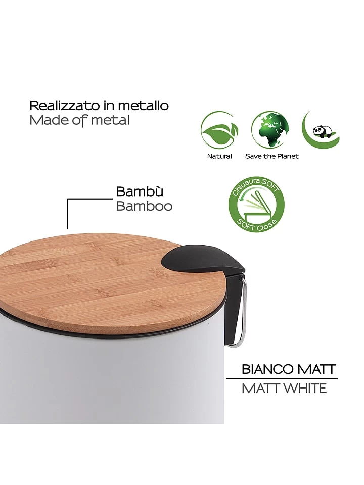 Treteimer "Kenta" In Weiß - 5 L – Bild 3