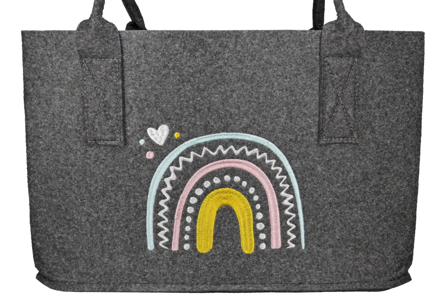 Filztasche Regenbogenmotiv In Grau – Bild 2
