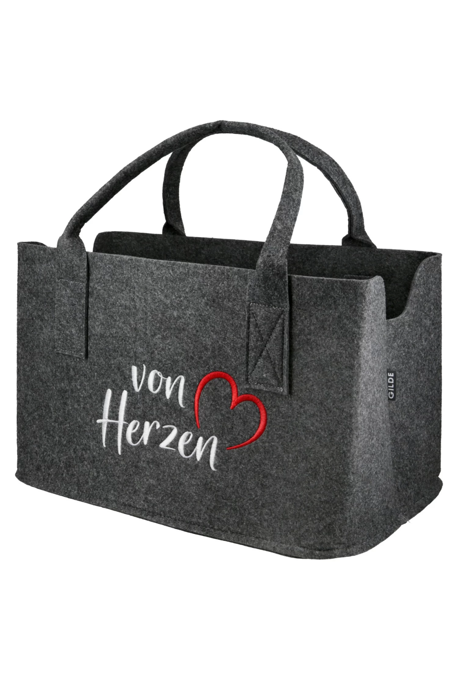 Filztasche "von Herzen" In Grau