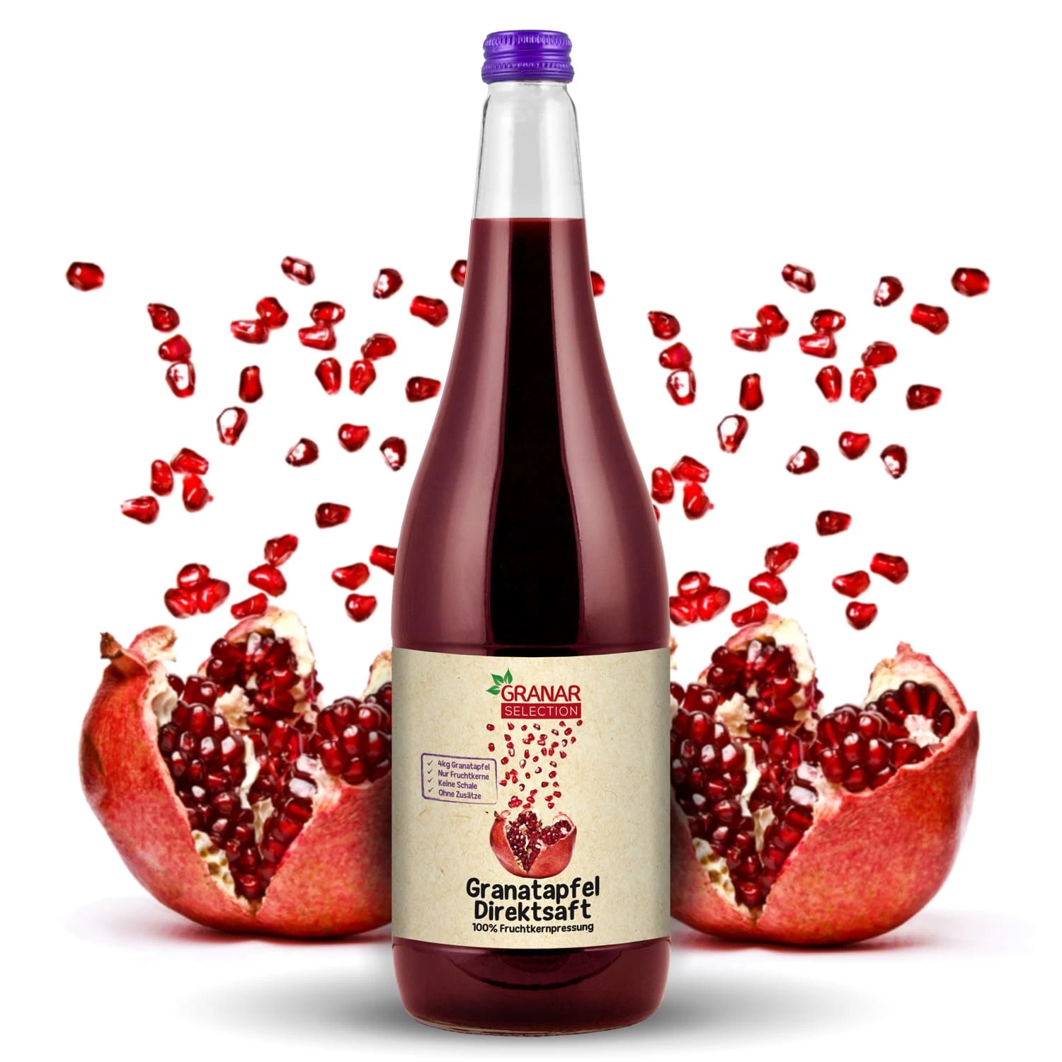 3 X 1 Liter Granatapfel Direktsaft Aus Kernpressung – Bild 2