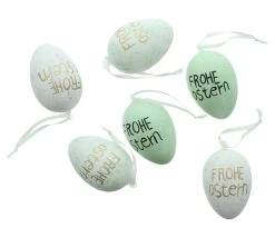 Spar-Set 2x Deko-Ei "Frohe Ostern", Höhe 5 Cm In Bunt