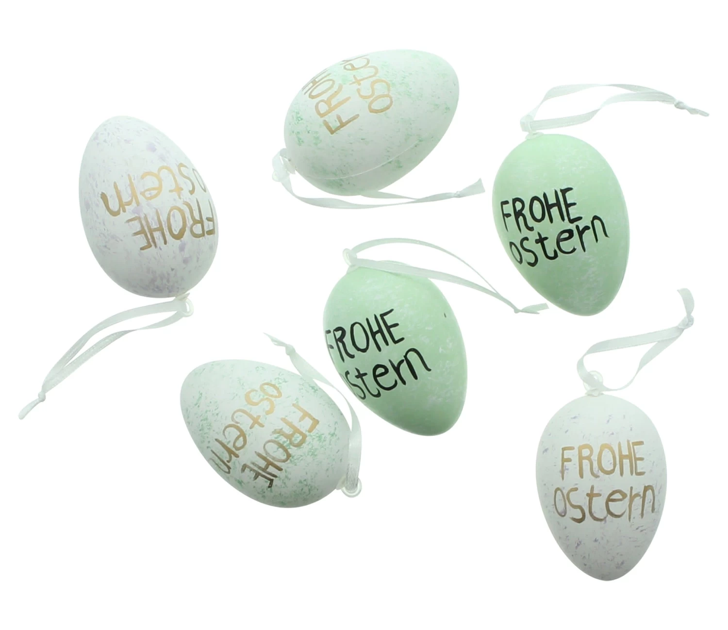 Spar-Set 2x Deko-Ei "Frohe Ostern", Höhe 5 Cm In Bunt