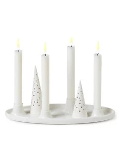 Adventskranz "Nobili" In Weiß - (H)15,5 Cm