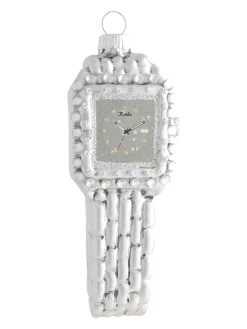 Christbaumornament "Damenuhr" In Silber - (L)10 Cm