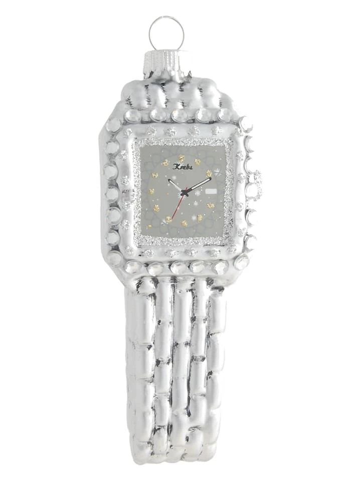 Christbaumornament "Damenuhr" In Silber - (L)10 Cm