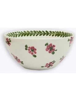 Obstschale "Flowers" In Grün/ Rot - (H)7 X Ø 16 Cm