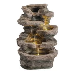 Gartenbrunnen Kaskaden Mit Wasserfall In Natur - H. 39cm