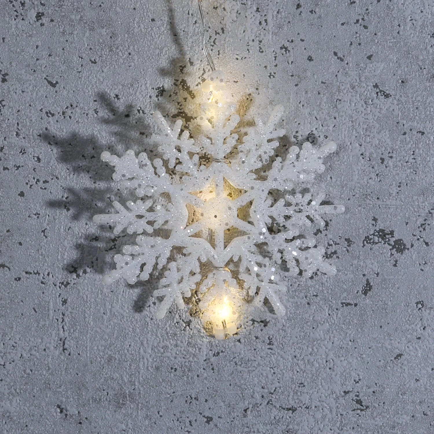 LED Lichtervorhang 9 Leuchtende Schneeflocken Auch Für Außen 80x140cm – Bild 5