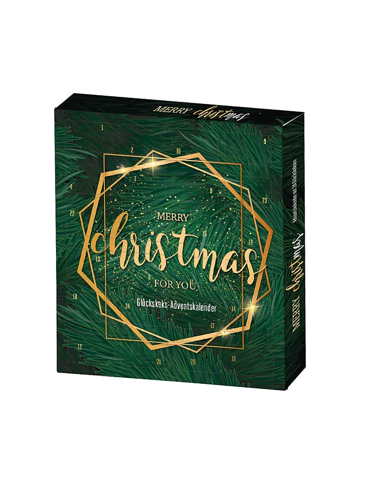 Glückskeks-Adventskalender "modern" In Dunkelgrün - 144 G