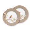 Pip Studio 2er-set: Geschirr "Plates Early Bird" In Kaki - (D) 21 Cm