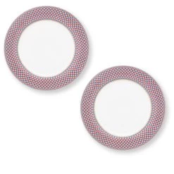 Pip Studio 2er-set: Geschirr "Set/2 Plates Flower Festival Deco" In Blau - 26,5cm