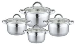 Platinum 8tlg. Edelstahl Kochtopf-Set In Silber