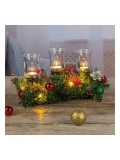 LED-Weihnachtsgesteck In Grün - (B)46 X (H)23 X (T)20,5 Cm