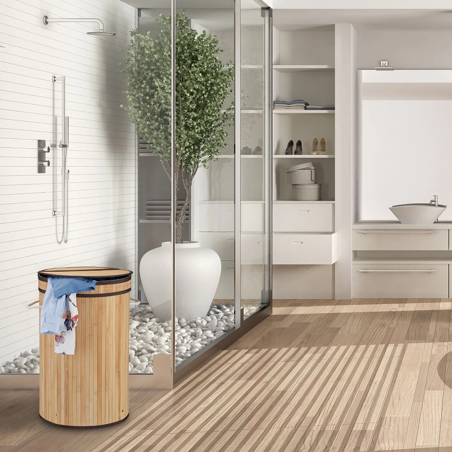 1 X Wäschekorb In Schwarz - (H)63 X Ø40 Cm – Bild 5