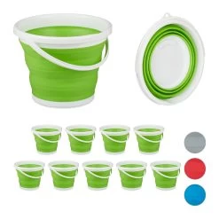 10x Falteimer In Grün - 10 L