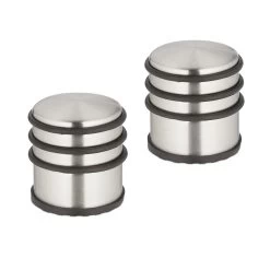 2 X Türstopper In Silber/ Schwarz - (H)7,5 X Ø 7 Cm