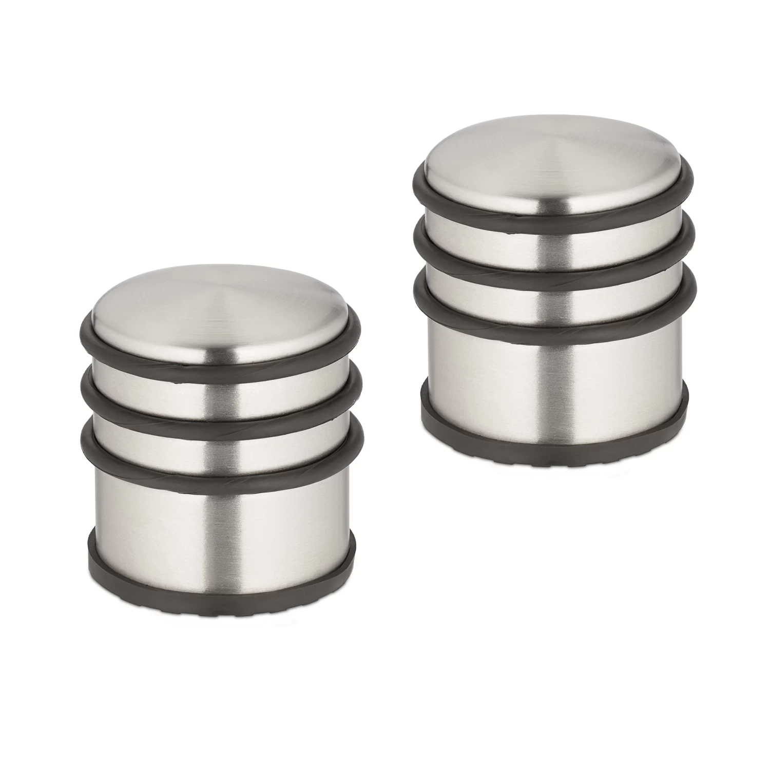 2 X Türstopper In Silber/ Schwarz - (H)7,5 X Ø 7 Cm