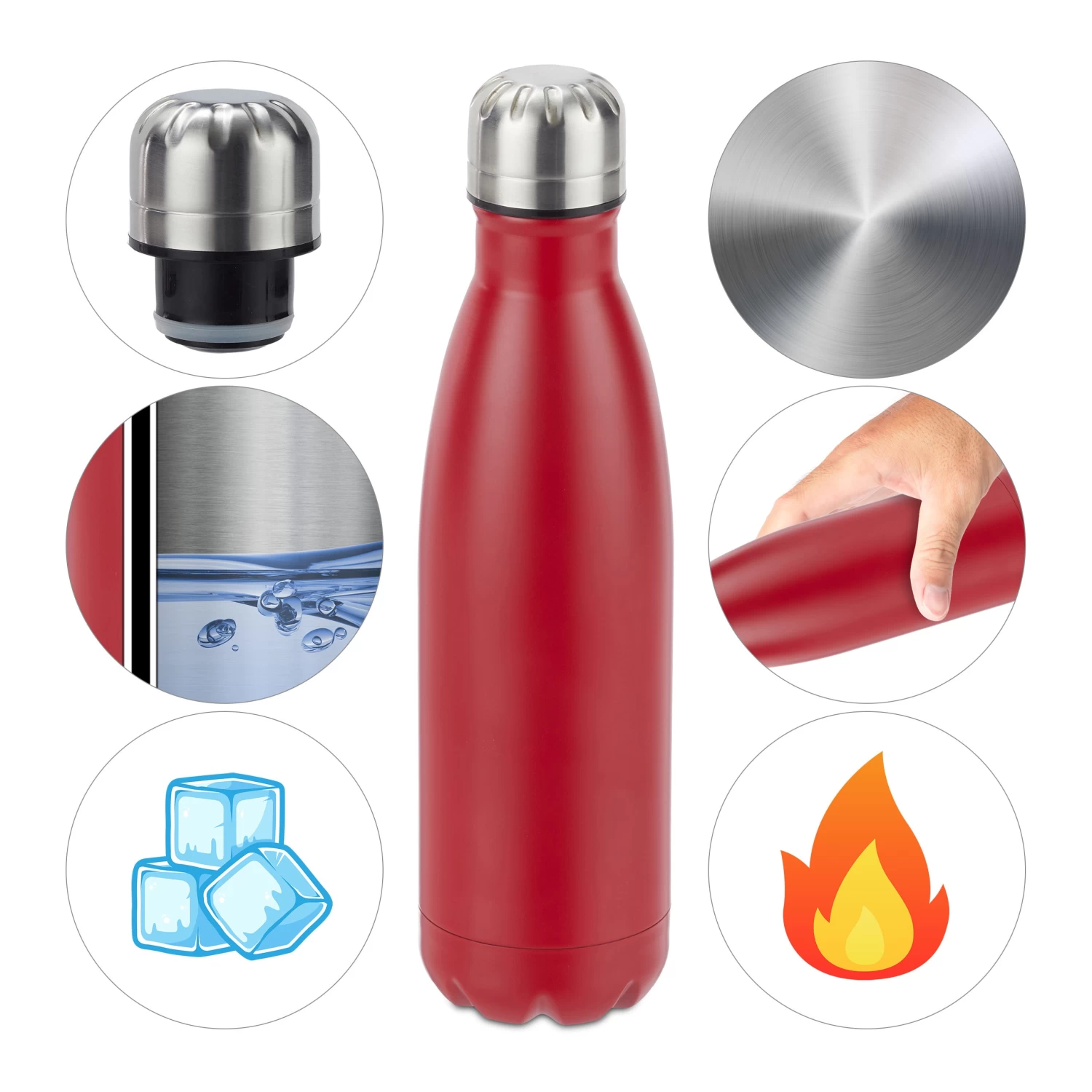 2x Trinkflasche In Schwarz - 500 Ml – Bild 6