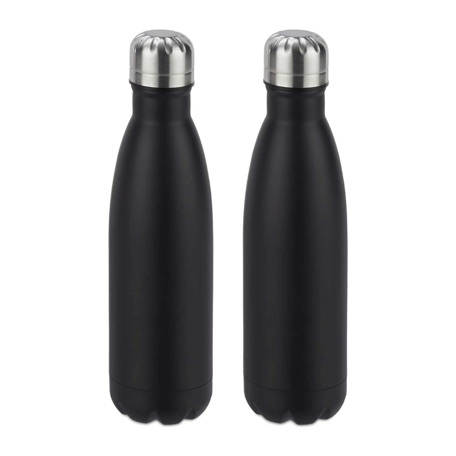 2x Trinkflasche In Schwarz - 500 Ml
