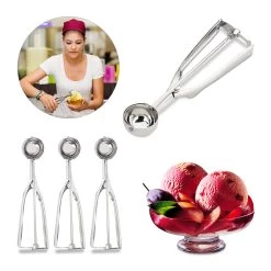 4x Eisportionierer In Silber